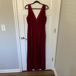 Wine Red Velvet Maxi / Bridesmaid Dress